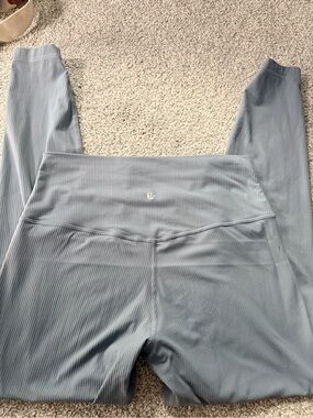 lululemon athletica Ribbed High-Rise Leggings - Light Slate Blue